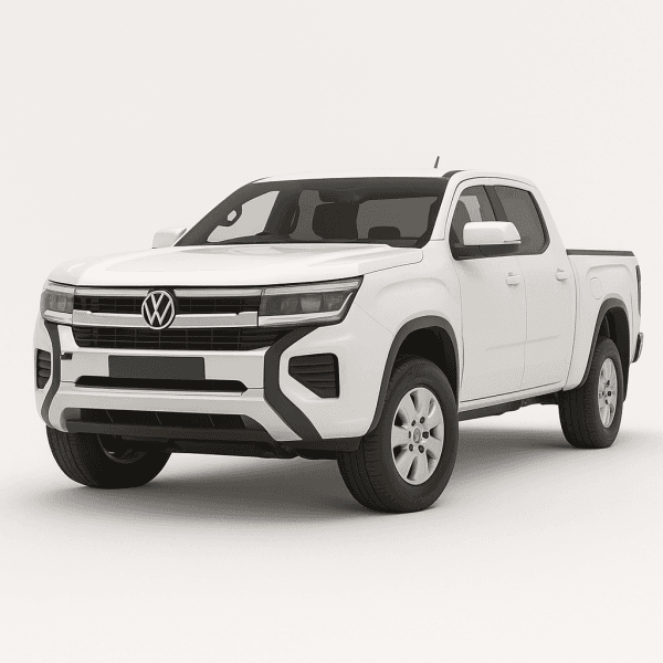 Volkswagen Amarok NF Dual Cab – Front angle view of next-gen white ute, perfect for showcasing seat cover compatibility.