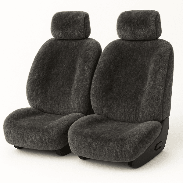 Eureka Sheepskin Front Car Seat Covers - Charcoal