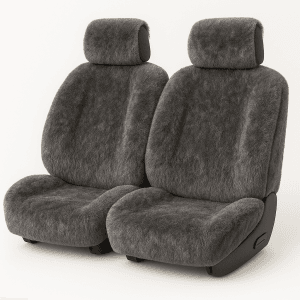 Eureka Sheepskin Universal Front Car Seat Covers - Grey