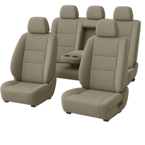 Ford Ranger Next-Gen (05/2022 - On) Front & Rear Car Seat Covers - Canvas - Black