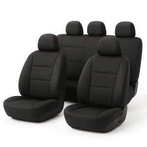 Chevrolet Silverado T1 Series (10/2020 - On) Front & Rear Car Seat Covers - Neoprene - Black
